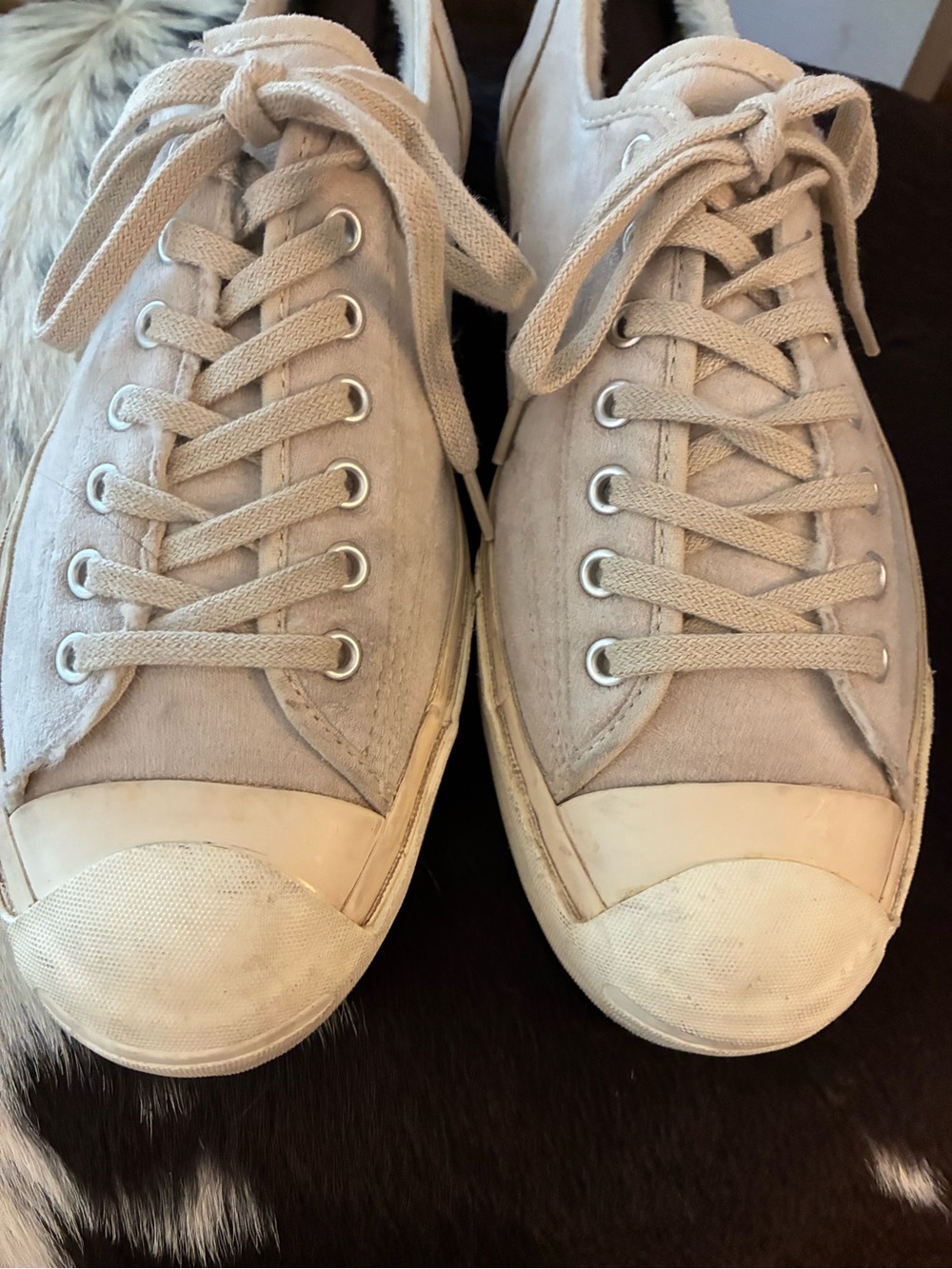 Men's Casual Low-Top Sneakers in Light Beige Suede